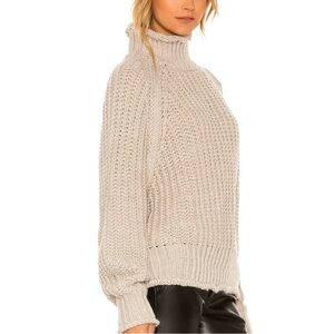 H&M Beige Chunky Knit Turtleneck Sweater Women’s S Oversized